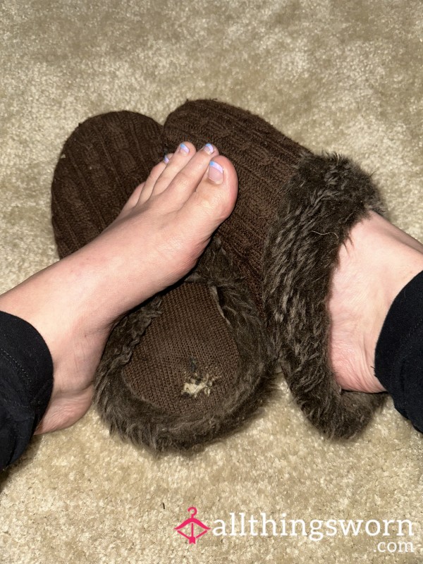 WELL WORN Brown Slippers