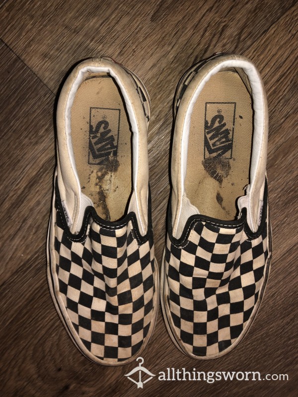 Well Worn Checkered Vans Size 8