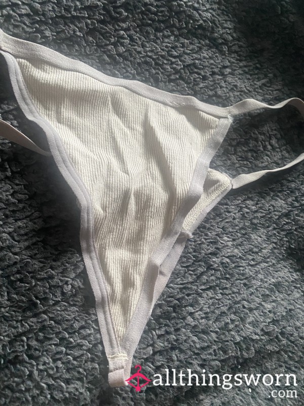 Well Worn Cream G-String 😮‍💨