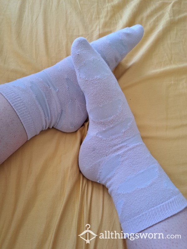 Well-worn Cute Pink Cloudy Cotton Socks