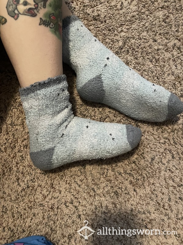 Well Worn Dirty Fuzzy Polar Bear Socks