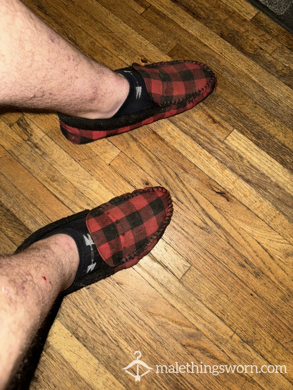 Well Worn Flannel Bear Slippers