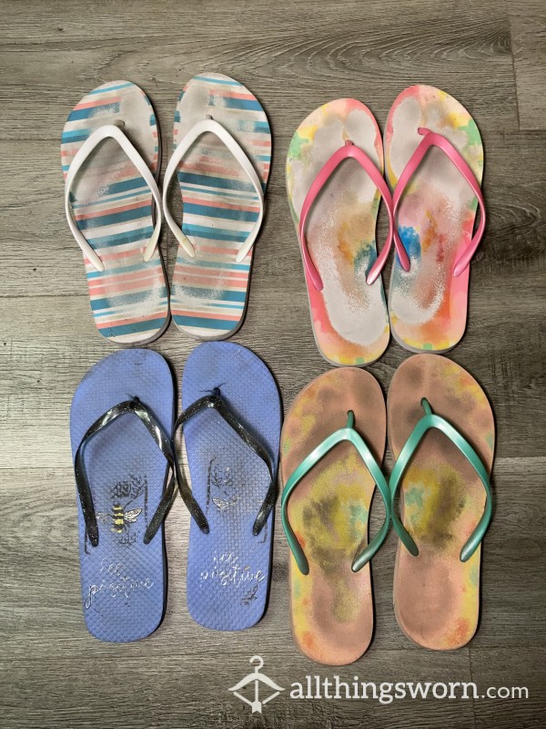 Well-Worn Flip Flops Size 10 Various Styles