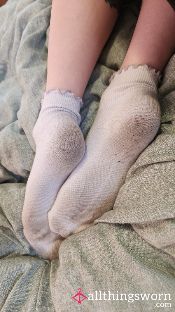 Well Worn Frilly White Socks