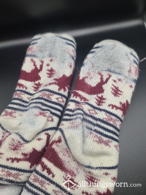 Well-worn Fuzzy Moose Crew Socks