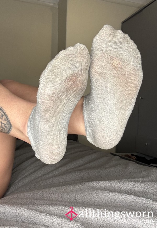 Well Worn Grey Ankle Socks