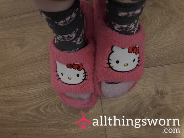 Well Worn Hello Kitty Slippers