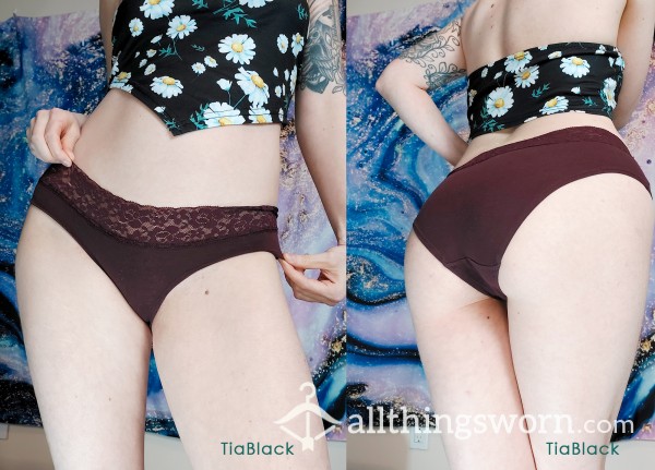 Well-Worn Lacey Burgundy Panties