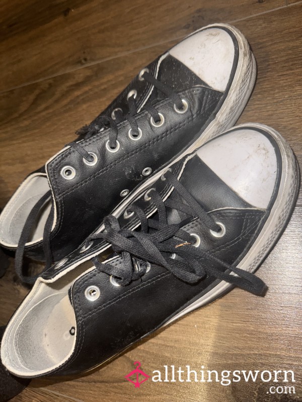 Well Worn Leather Platform Converse