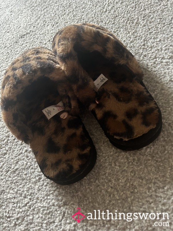 Well Worn Leopard Print Slippers