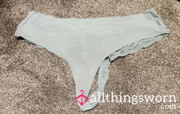 Well Worn, Light Blue, Lacey Thong