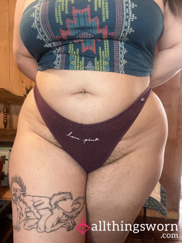 Well Worn Maroon Cotton Thong