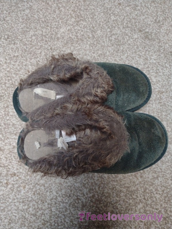 Well Worn Next Slippers Green.