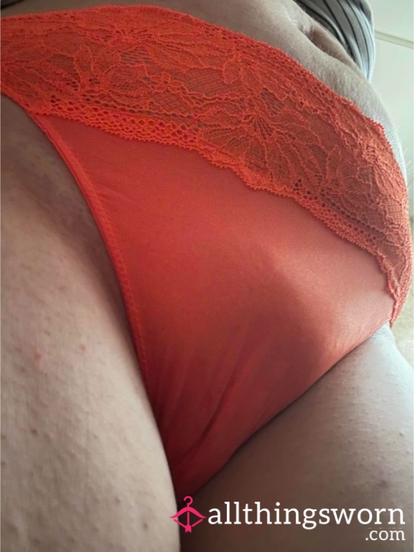 Well Worn Orange Lace Panties