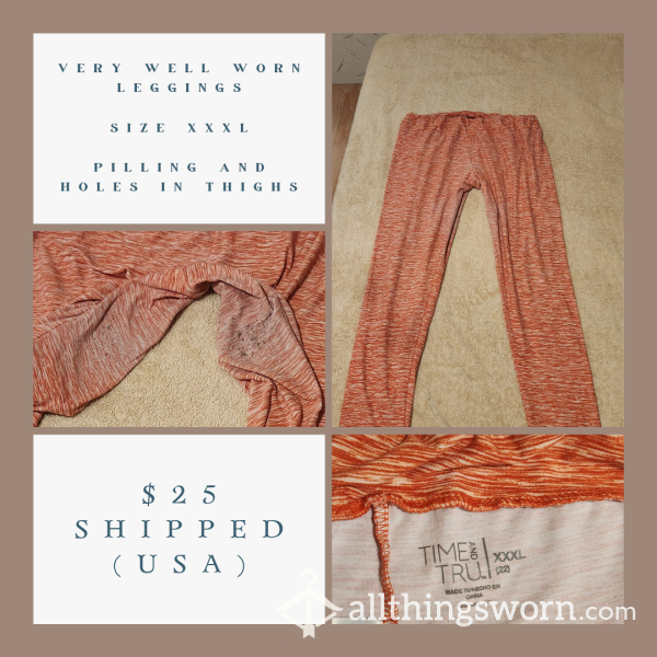 Well Worn Orange Plus Size Leggings