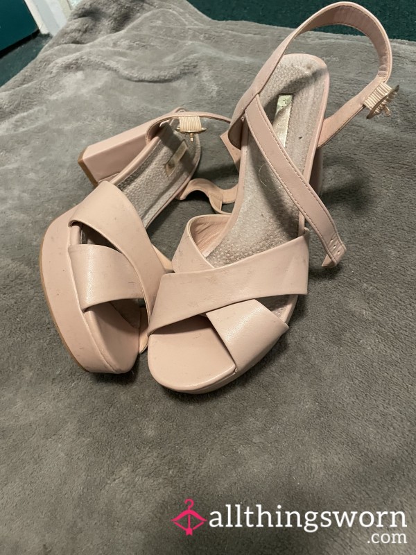 Well Worn Pale Pink Heels