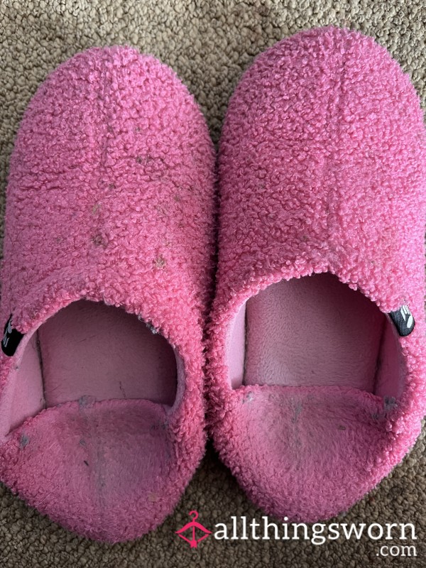 Well Worn Pink House Slippers