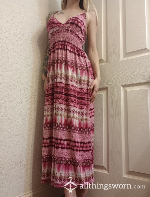 Well Worn Pink Maxi Summer Dress