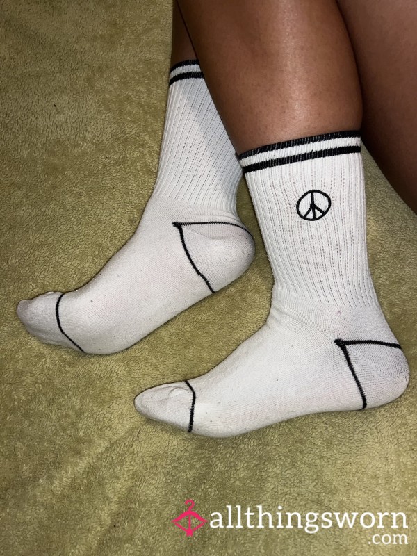 Well-worn Poly Cotton Peace Socks