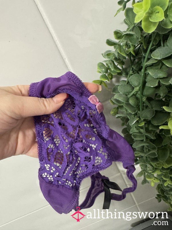 Well Worn Purple Lace Thongs