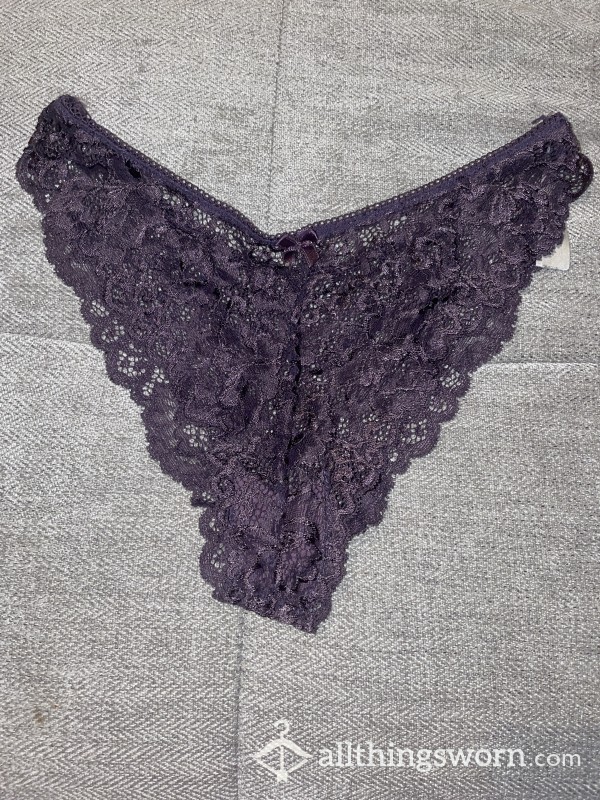 Well Worn Purple Lacy Panties