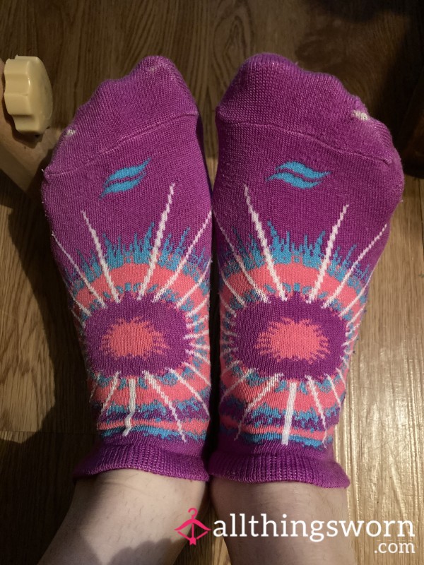 Well-Worn Purple Tie Dye Socks