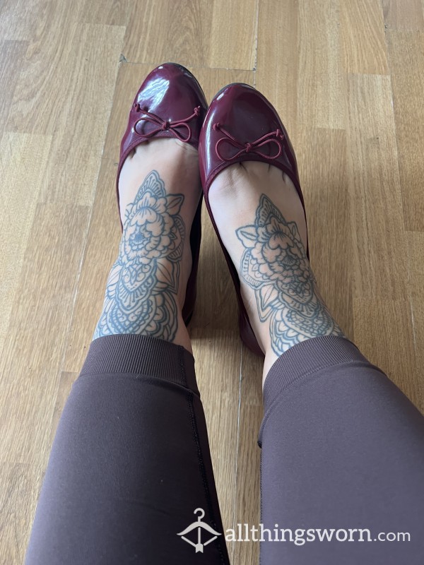 Well Worn Red Dolly Shoes Ballet Pumps