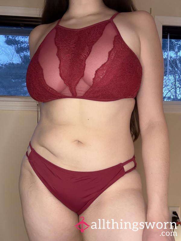 Well Worn Red Lace Bikini