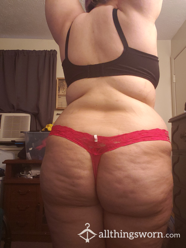 Well Worn Red Victorias Secret Thong