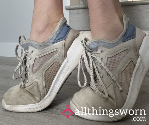 Well-Worn Reebok Sneakers – Sweaty, Dirty, And Broken-In Just For You