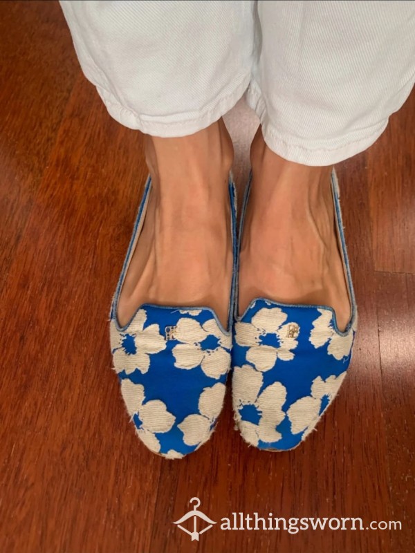 Well-worn Royal Blue Carolina Herrera Flats | Includes Photos, Video & Shipping!