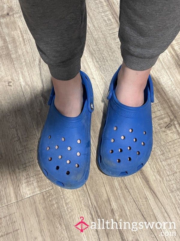 Well-worn Royal Blue Crocs Size 9 Women’s