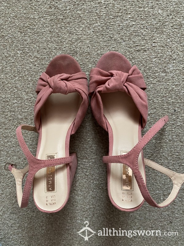 Well-worn S**y Pink High Heels UK Size 8 - Trash Me Add On Available