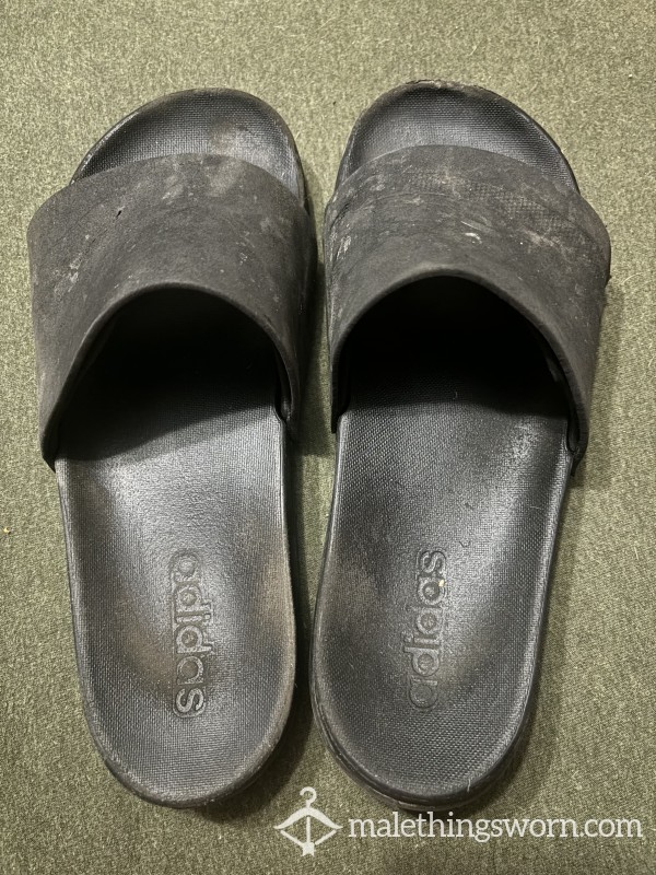 Well Worn Size 9 Adidas Slides