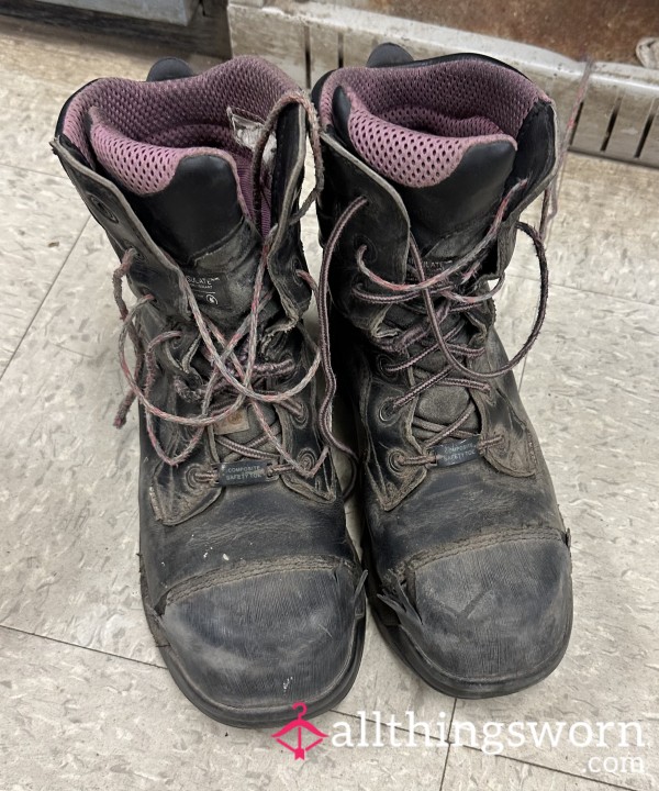 Well Worn Steel Toe Work Boots