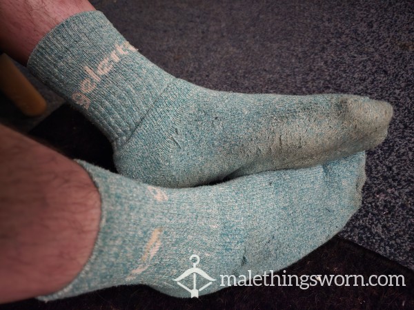 Well Worn Sweaty Greenish/Blue Socks