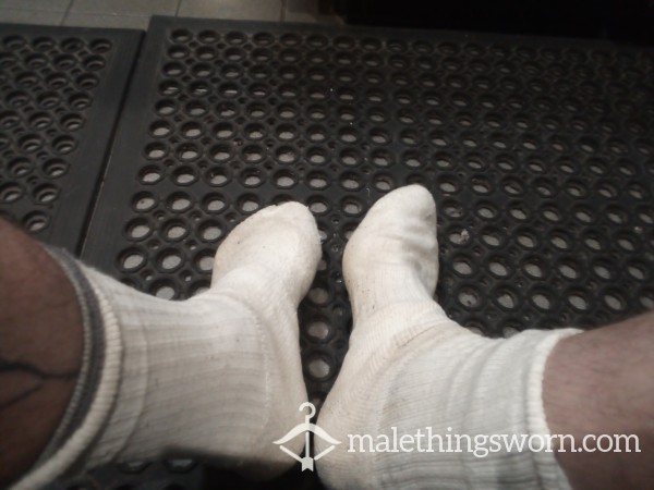 Well Worn Sweaty White(ish) Gym Socks