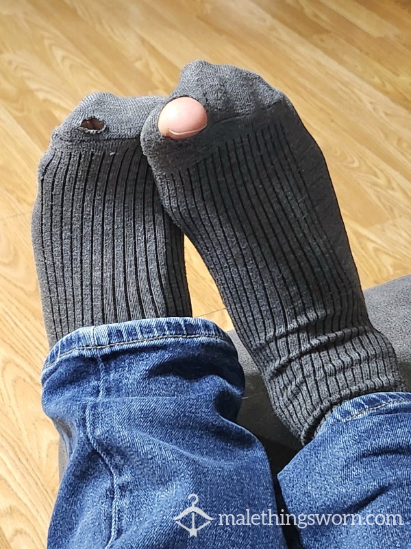 Well Worn, Sweaty Work Socks With Holes