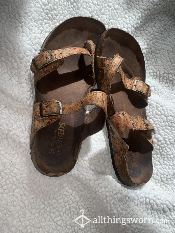 Well Worn Wet Sweaty Sandals/ Berkenstock/ Sweat Print.