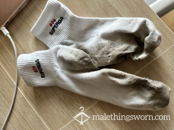 Well Worn White Ankle Socks