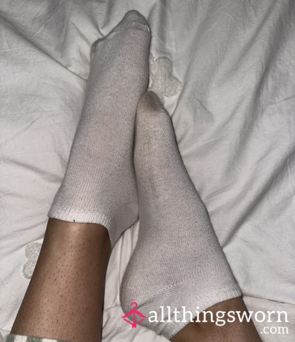 Well Worn White Ankle Socks