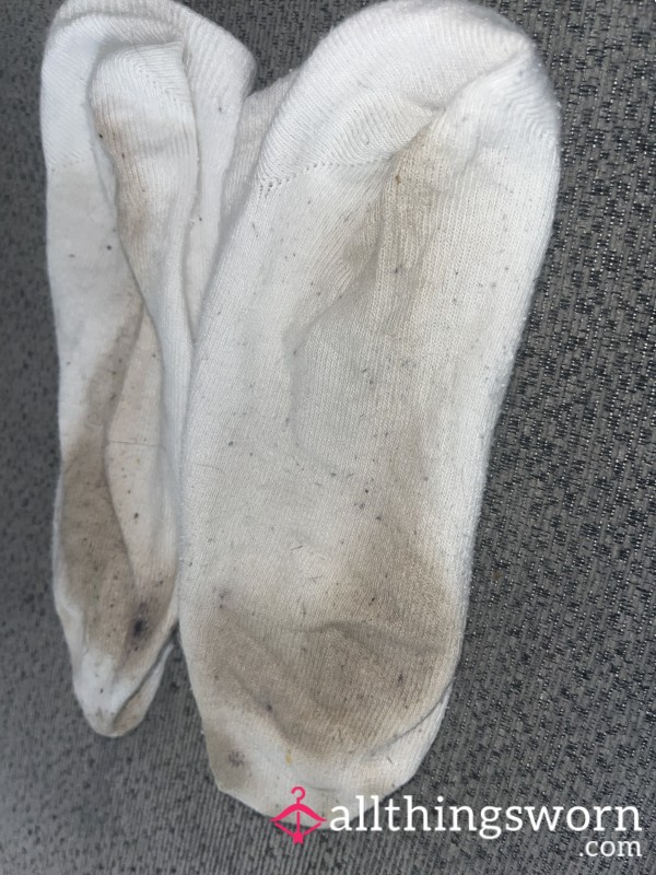 Well-worn White Ankle Socks