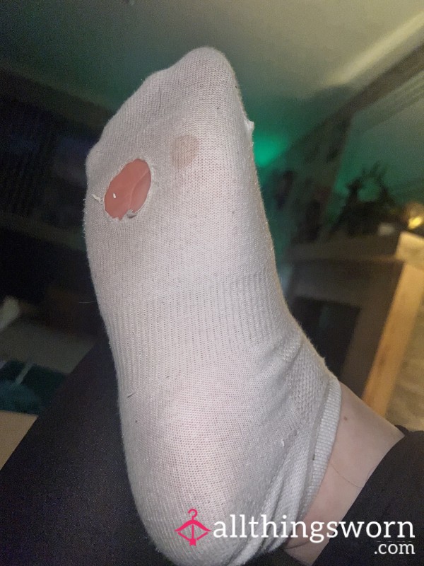 Well-worn White Ankle Socks