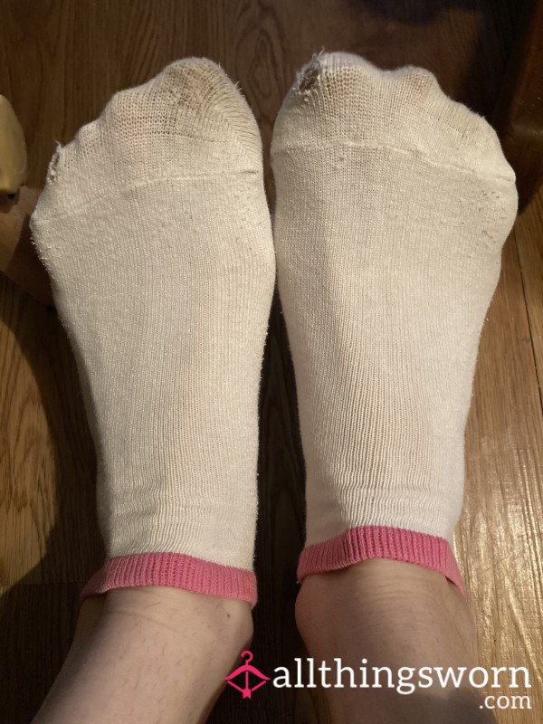 Well-Worn White Ankle Socks