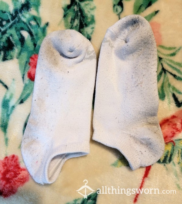 Well-worn, White Ankle Socks