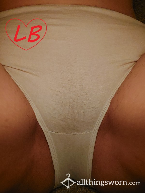 WELL WORN WHITE HIGH WAISTED BRIEFS