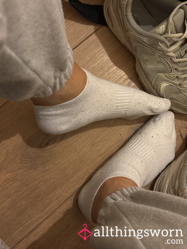 Well Worn White Socks From Sweaty Gym Session