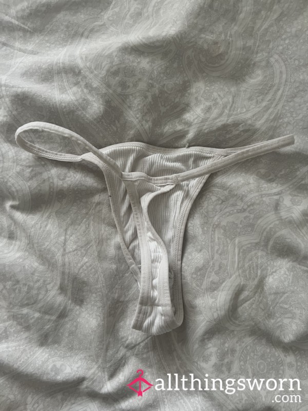 Well Worn White Thong