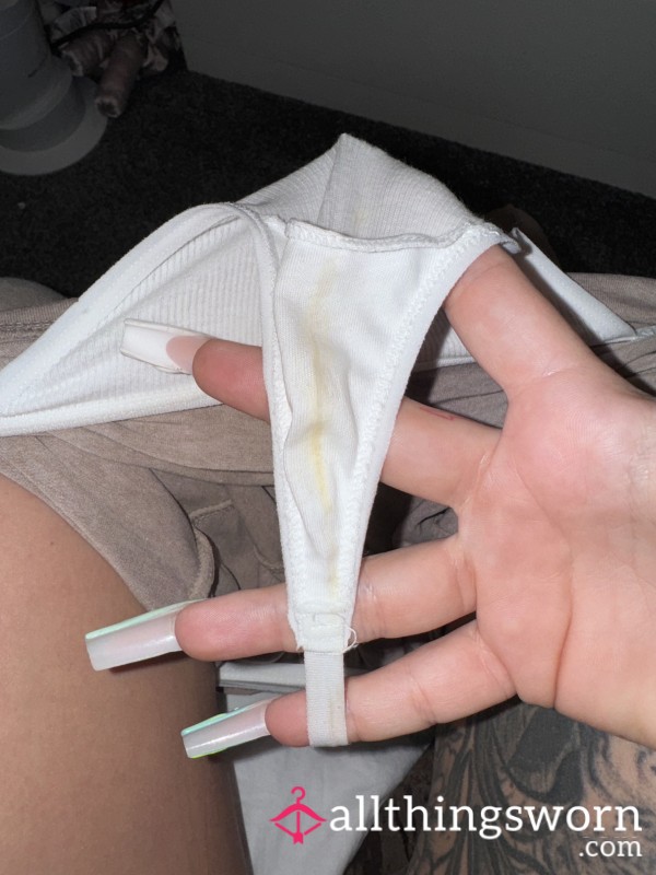 Well Worn White Thong