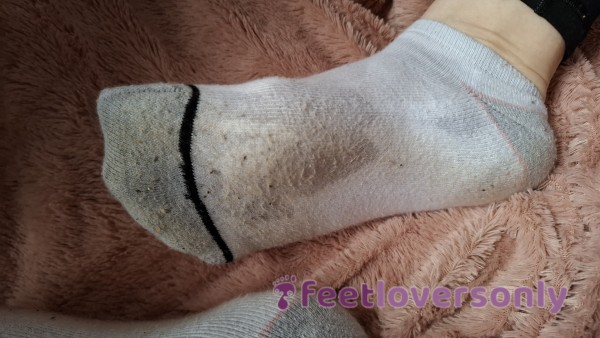 Well-worn White Trainer Socks – 48 Hour Wear + Bonus Pair!